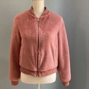 Forever 21 Blush Pink Faux Fur Bomber Jacket - Women S